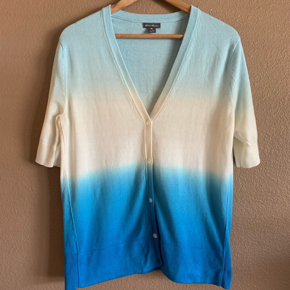 Eddie Bauer Blue Ombré Cardigan Size XL